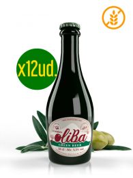 Caja de Cerveza Verde Artesana de Oliva Empeltre - Sin Gluten - Botella de 33Cl. x 12ud. - Oliba Green Beer - The Empeltre One - Oliete - Teruel 