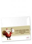 Postal de Navidad de Felicitación - impresa con tus textos - Modelo Papa Noel