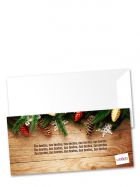 Postal de Navidad de Felicitación - impresa con tus textos - Modelo Madera